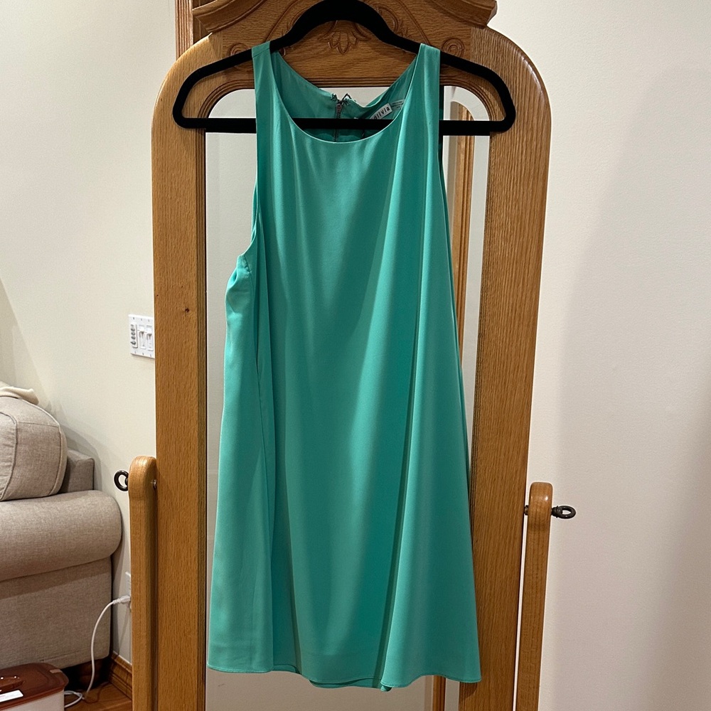 Alice + Olivia Jade Green Sleeveless Shift Dress